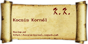 Kocsis Kornél névjegykártya