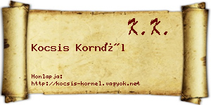 Kocsis Kornél névjegykártya