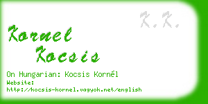 kornel kocsis business card